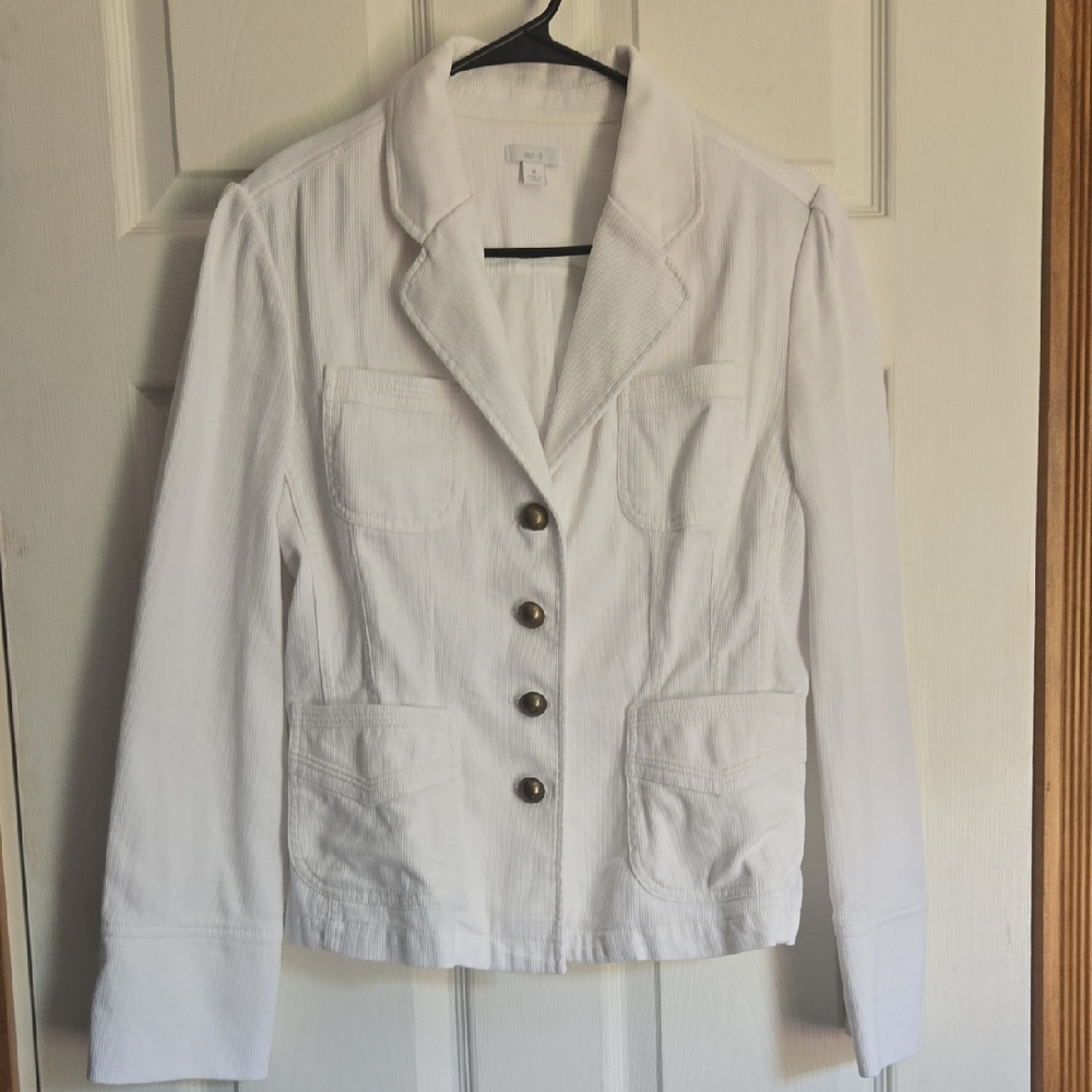 Apt. 9 Women's White Blazer with Button Detail